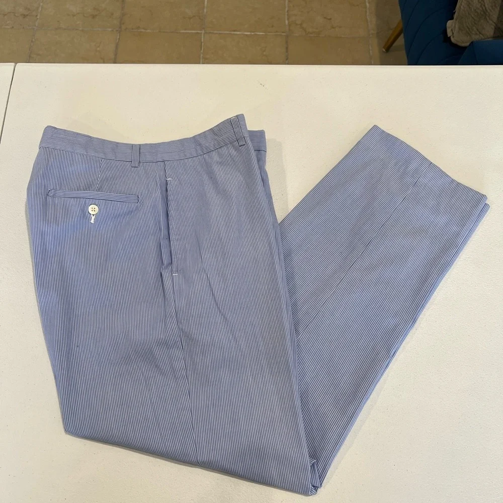 Ralph Lauren striped flat chino cruise Vacation trousers 32X30 Cotton Blend